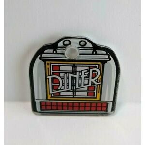 Diner Vintage Pinball Machine Plastic Promo Keychain Jukebox Original 1990